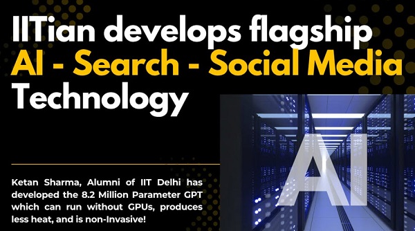IITian develops flagship technology in the field of AI, search, and social networks of the future