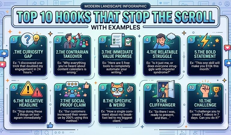 Boost Your Content Instantly: 10 Hooks That Stop the Scroll