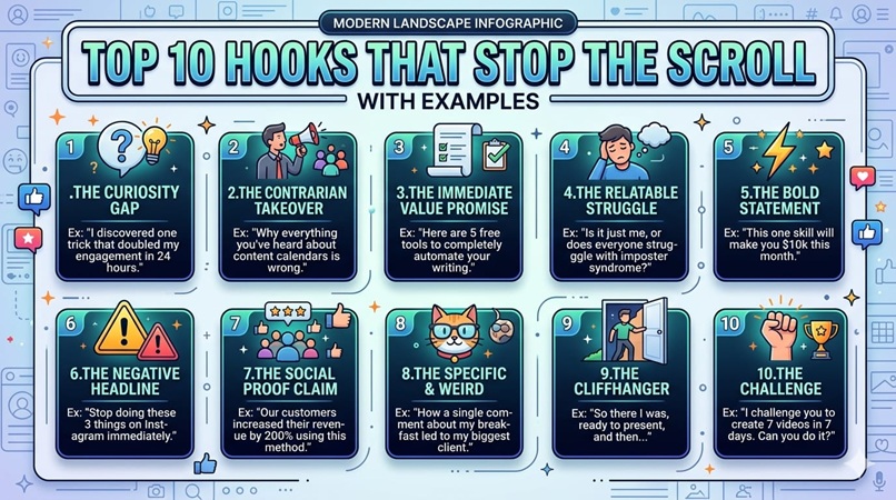 Boost Your Content Instantly: 10 Hooks That Stop the Scroll