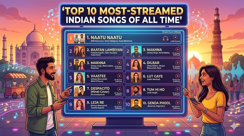 Top 10 Most-Streamed Indian Songs of All Time That Broke Records