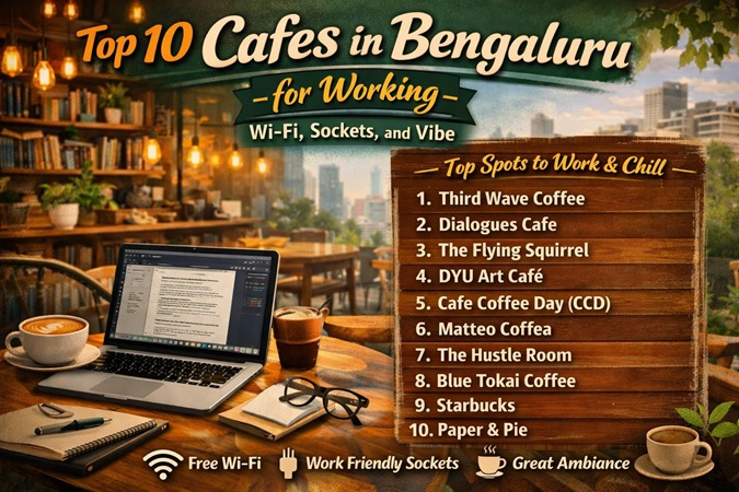 Top 10 Cafes in Bengaluru for Working, Wi Fi, Sockets, and Vibe