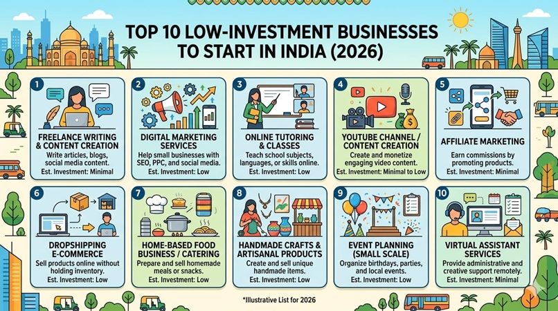 10 Best Low Cost Businesses to Start in India in 2026 That Make Money