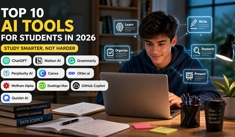 Top 10 AI Tools for Students in 2026 (Free & Paid): The Ultimate Productivity Stack